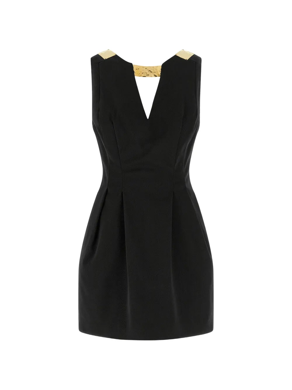 Elisabetta Franchi Plaque V Neck Mini Dress