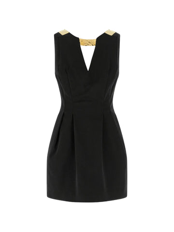 Elisabetta Franchi Plaque V Neck Mini Dress
