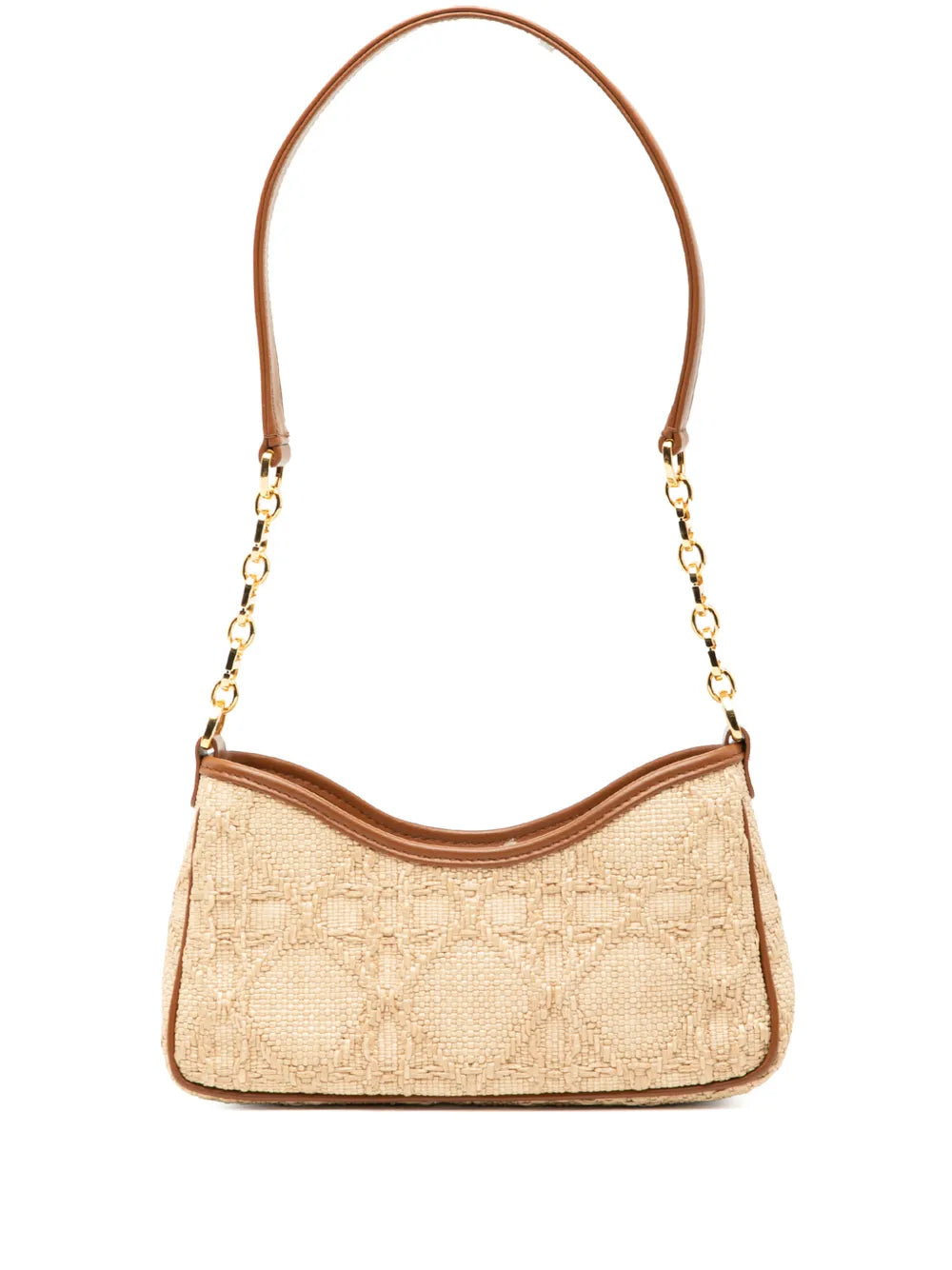 Christian Dior Pre Owned 2023 Mini Raffia Macrocannage 30 Montaigne Avenue Hobo Shoulder Bag