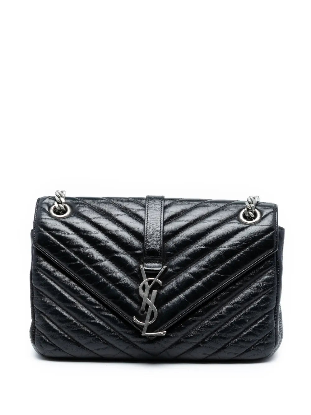 Saint Laurent Pre Owned 2015 Medium Crinkled Calfskin Punk Chain Bag Shoulder Bag