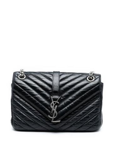 Saint Laurent Pre Owned 2015 Medium Crinkled Calfskin Punk Chain Bag Shoulder Bag