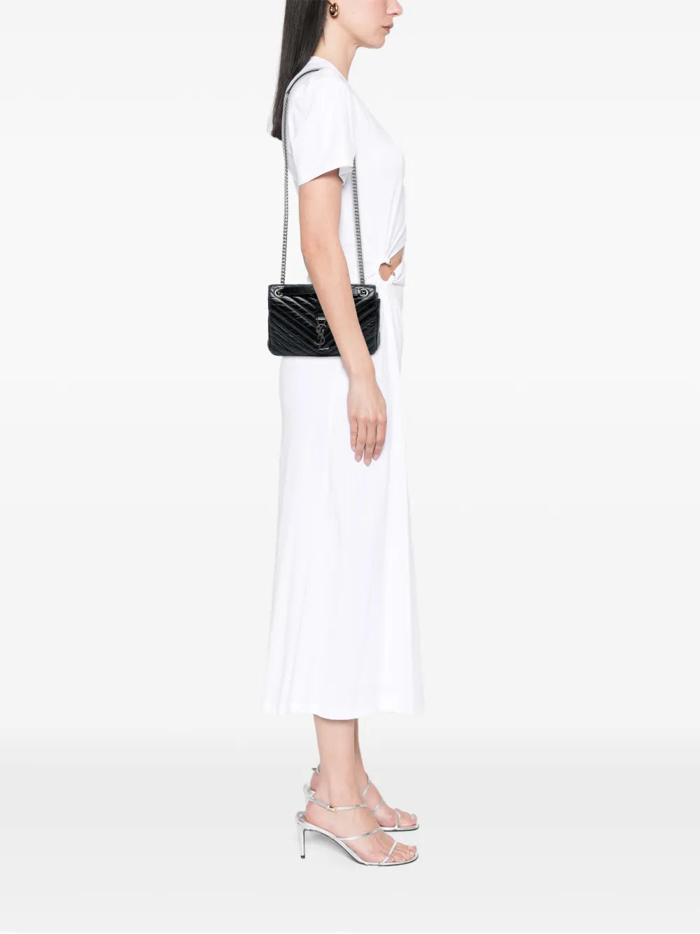Saint Laurent Pre Owned 2015 Medium Crinkled Calfskin Punk Chain Bag Shoulder Bag