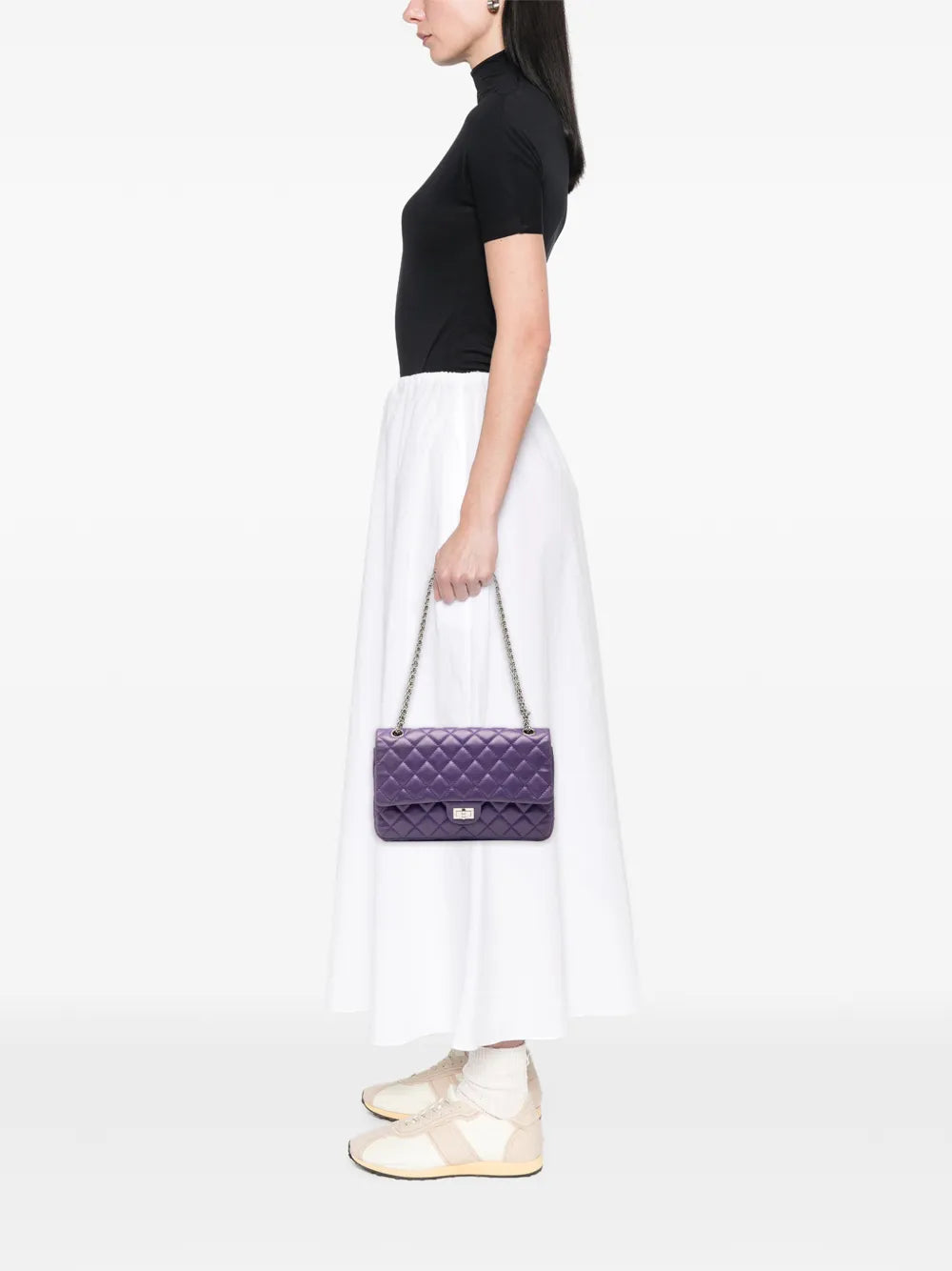 Chanel Pre Owned 2010 2011 Quilted Lambskin Reissue 255 Double Flap 226 Shoulder Bag