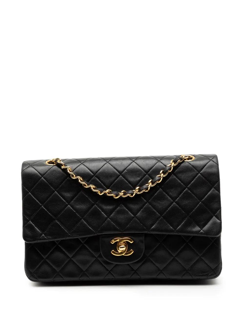 Chanel Pre Owned 1989 1991 Medium Classic Lambskin Double Flap Shoulder Bag