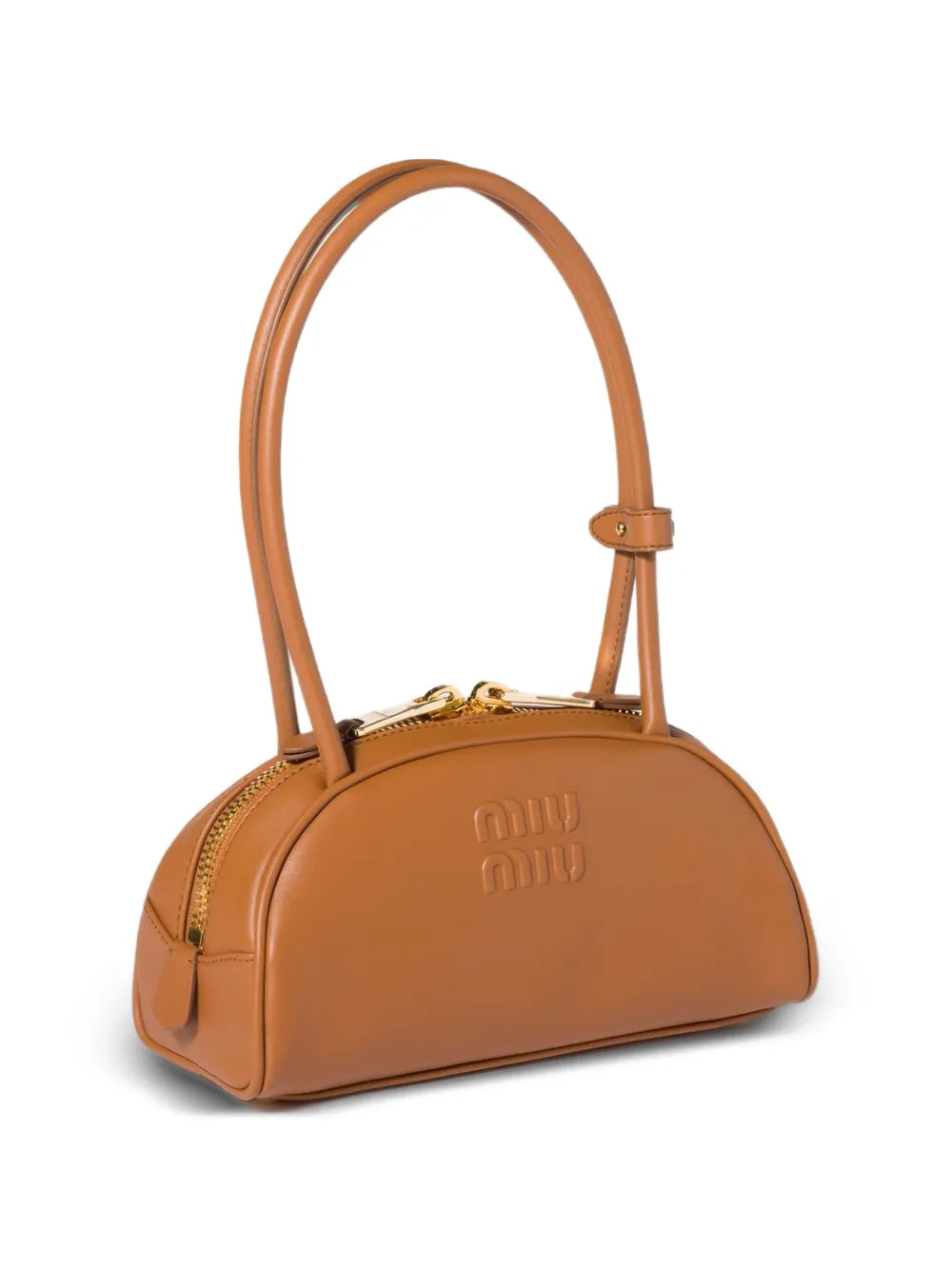 Miu Miu Beau Embossed Logo Leather Shoulder Bag