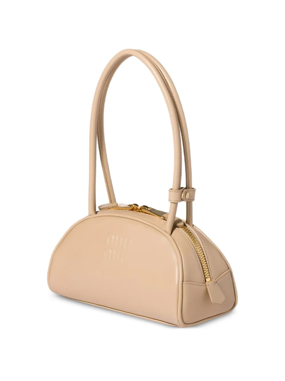 Miu Miu Beau Embossed Logo Leather Shoulder Bag