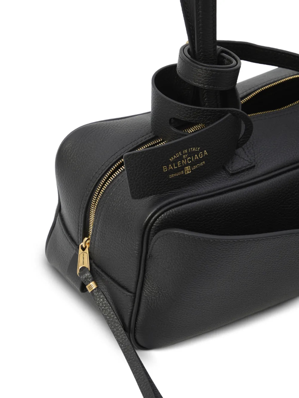 Balenciaga Top Handle Embossed Bowling Bag