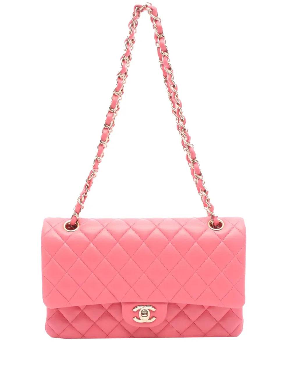 Chanel Pre Owned 2020 Medium Classic Lambskin Double Flap Shoulder Bag
