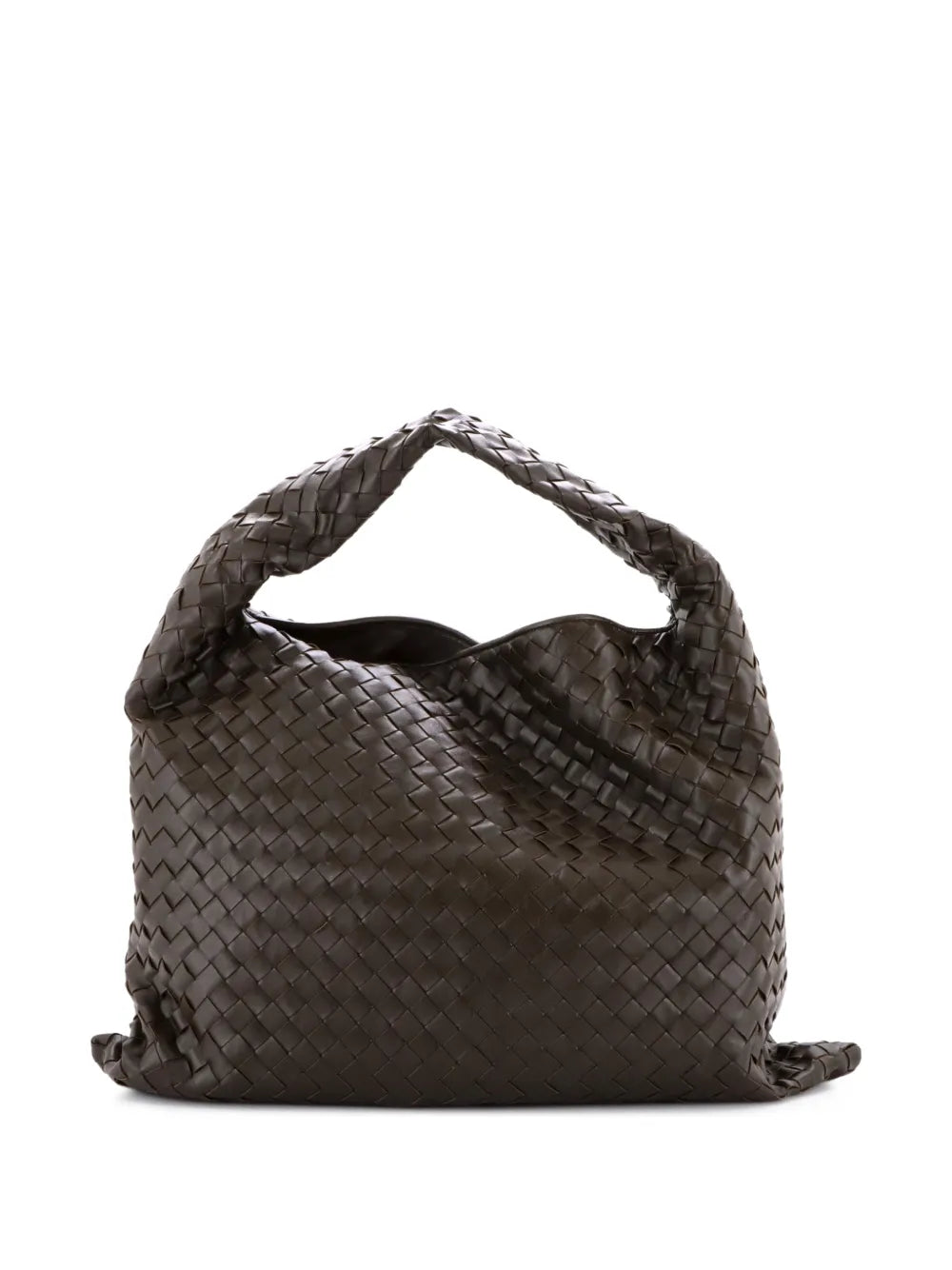 Bottega Veneta Pre Owned Hop Intrecciato Leather Large Hobo Bag