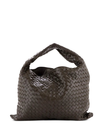 Bottega Veneta Pre Owned Hop Intrecciato Leather Large Hobo Bag