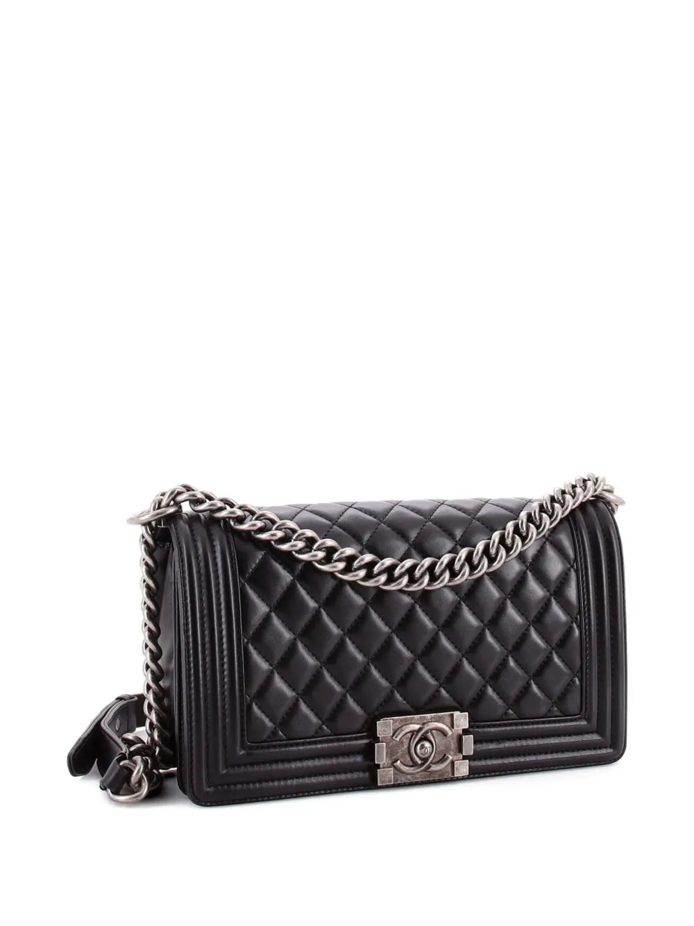 Chanel Pre Owned Boy Flap Bag Quilted Lambskin Old Medium Shoulder Bag