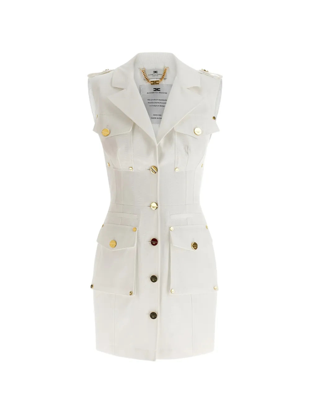 Elisabetta Franchi Single Breasted Button Mini Dress