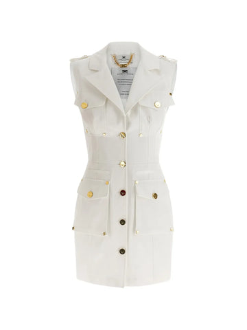 Elisabetta Franchi Single Breasted Button Mini Dress