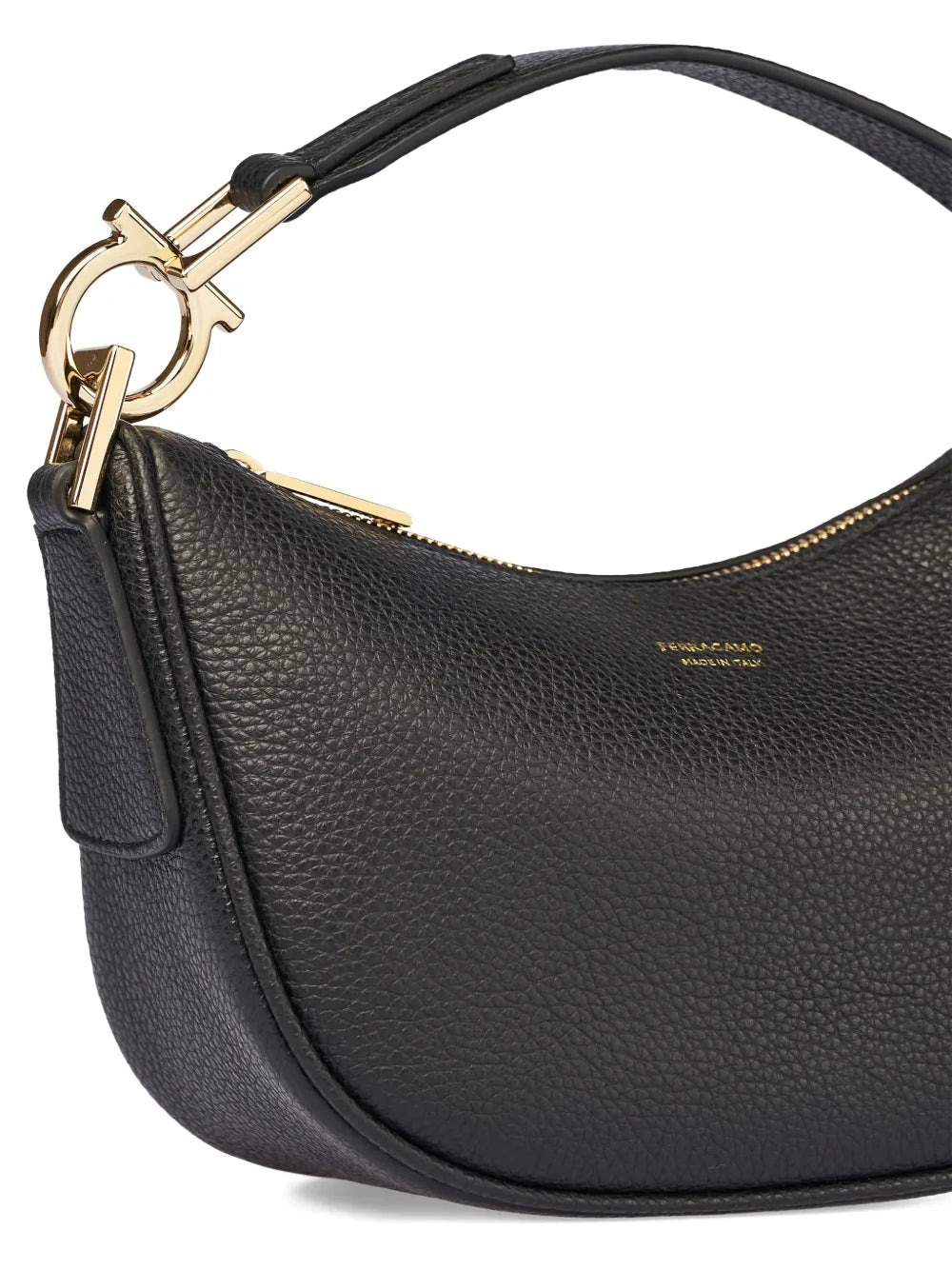 Ferragamo Textured Horseshoe Shoulder Bag