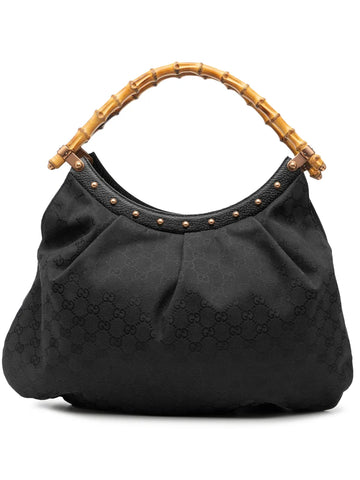 Gucci Pre Owned 2000 2015 Gg Canvas Bamboo Studded Hobo Bag