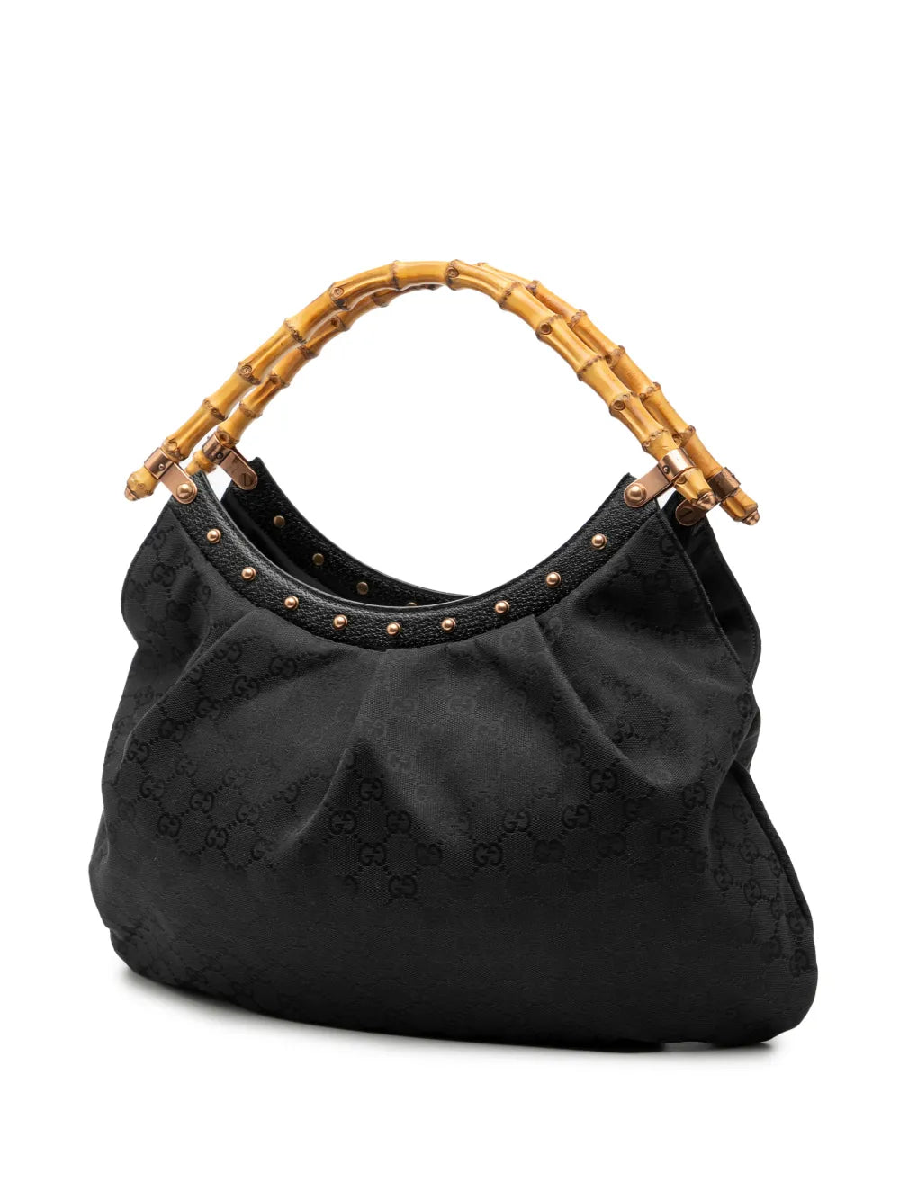 Gucci Pre Owned 2000 2015 Gg Canvas Bamboo Studded Hobo Bag