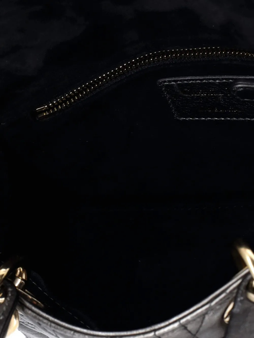 Christian Dior Pre Owned My Abcdior Lady Dior Bag Metallic Cannage Quilt Leather Shoulder Bag
