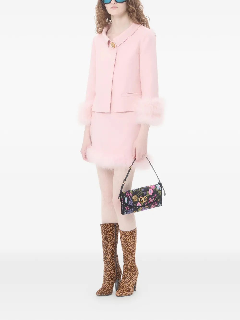 Valentino Garavani Small Devain Papier Floral Shoulder Bag