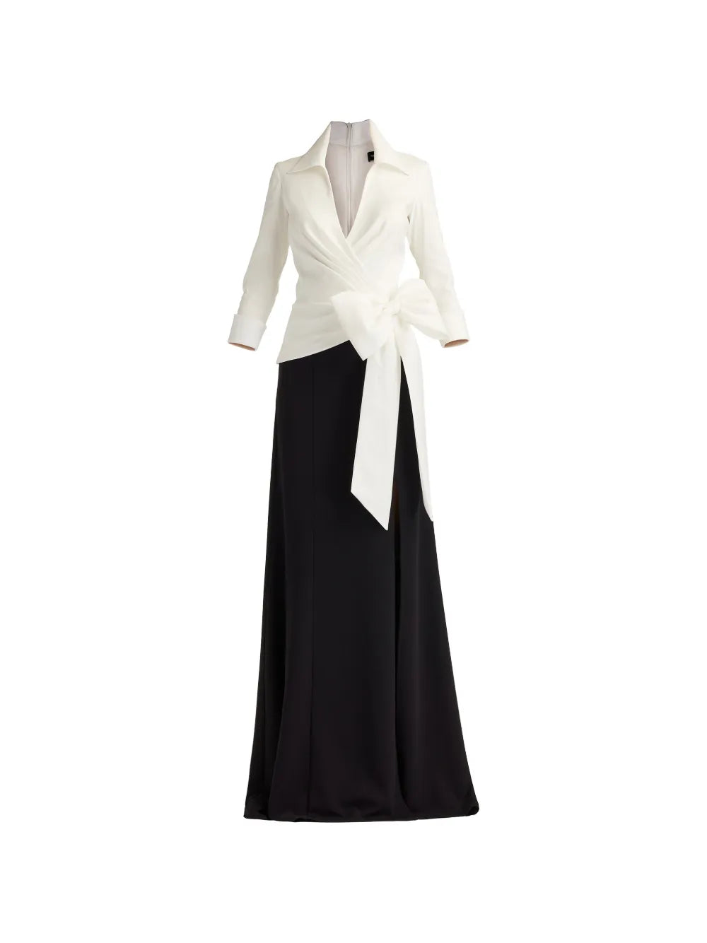 Tadashi Shoji Bow Detail V Neck Panelled Dress