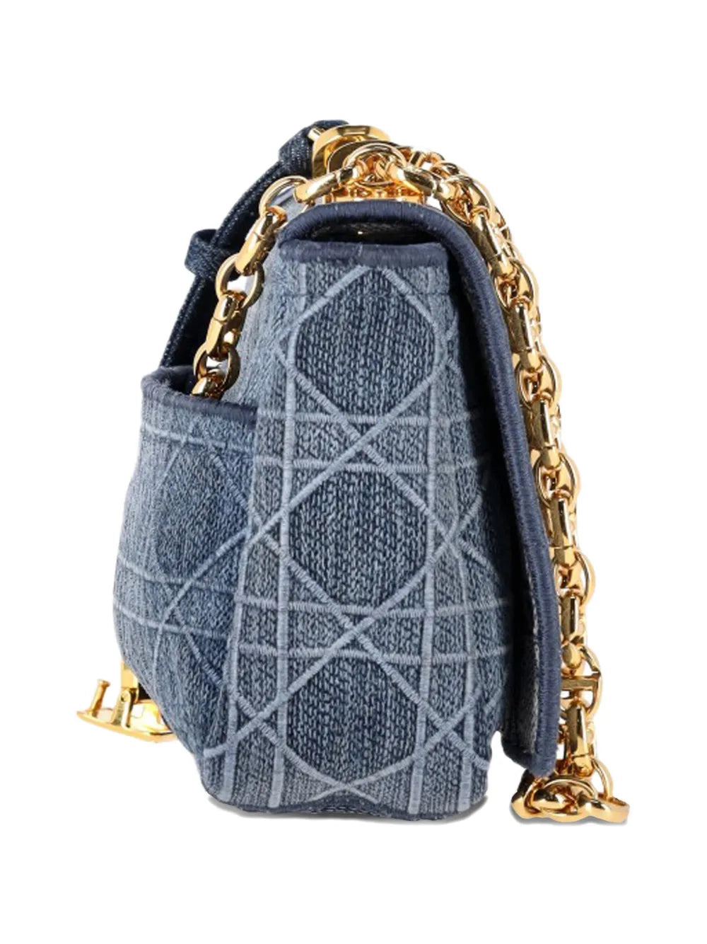 Christian Dior Pre Owned Small Caro Denim Shoulder Bag