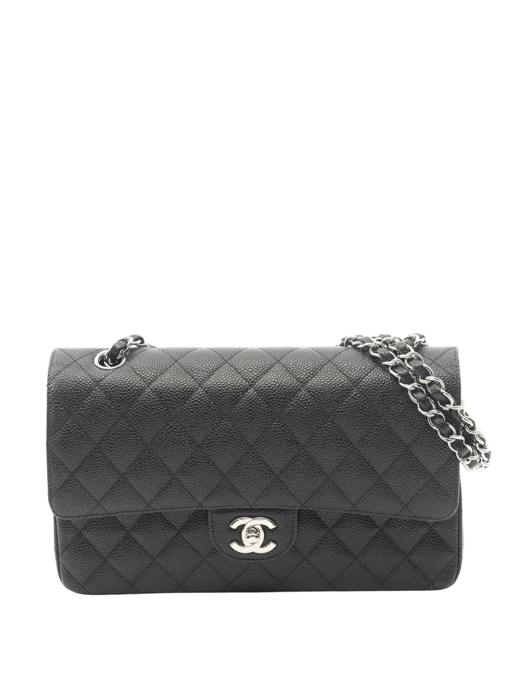 Chanel Pre Owned 2017 2018 Medium Classic Caviar Double Flap Shoulder Bag