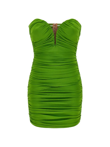 Elisabetta Franchi Draping Sweetheart Neckline Mini Dress