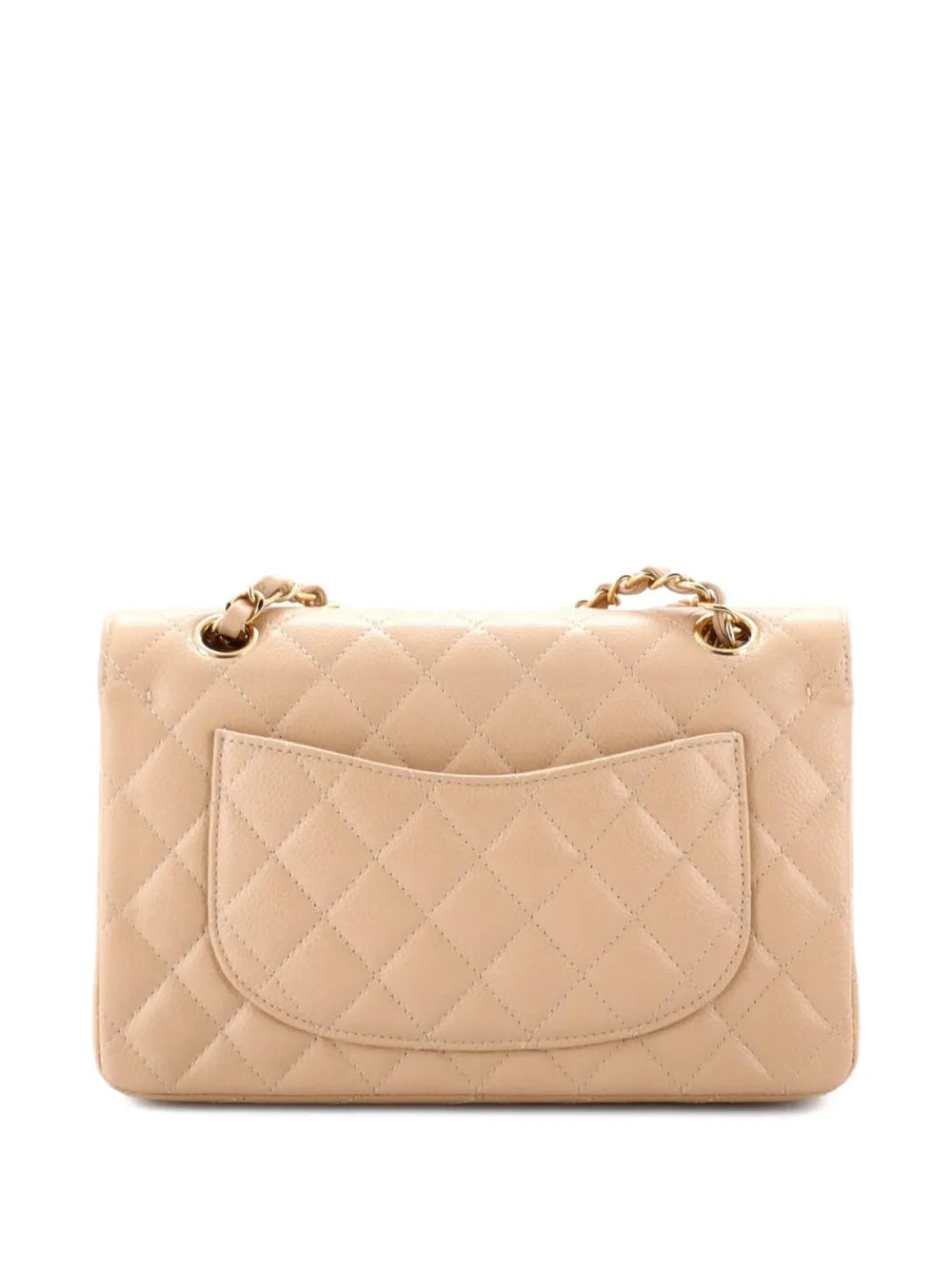Chanel Pre Owned Classic Double Flap Bag Quilted Caviar Small Shoulder Bag