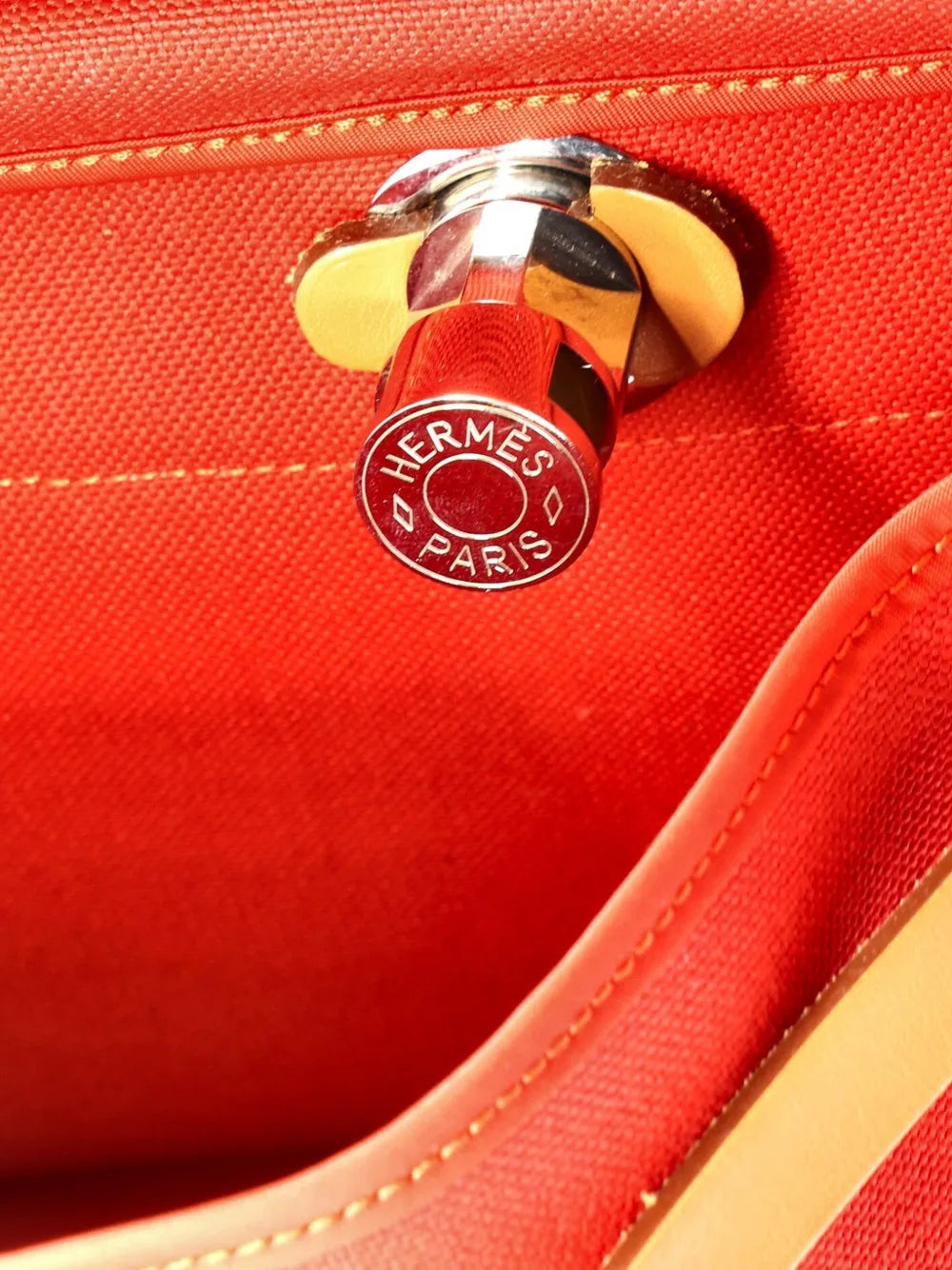 Hermes Pre Owned Herbag Zip Leather And Toile 31 Shoulder Bag