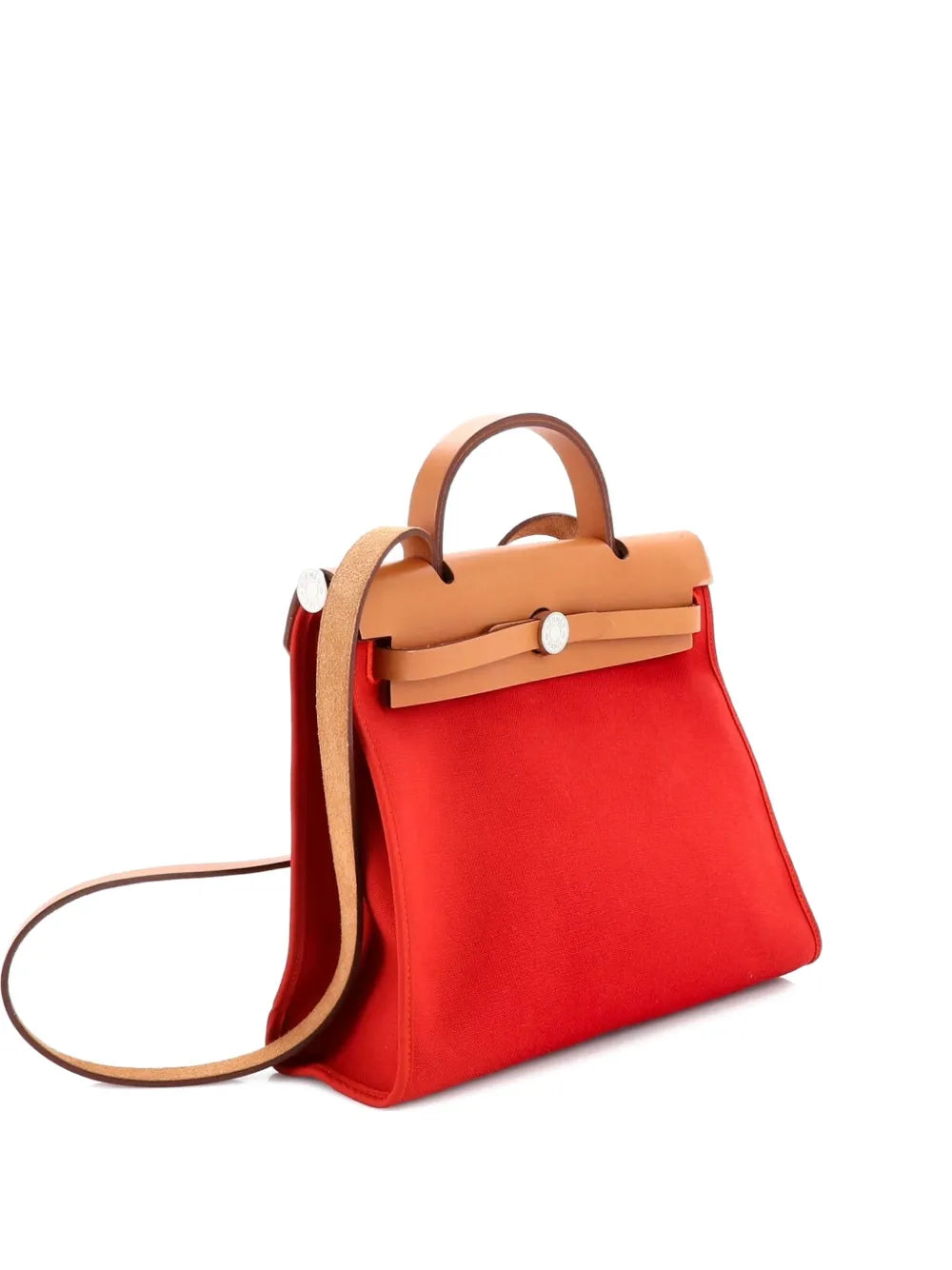 Hermes Pre Owned Herbag Zip Leather And Toile 31 Shoulder Bag