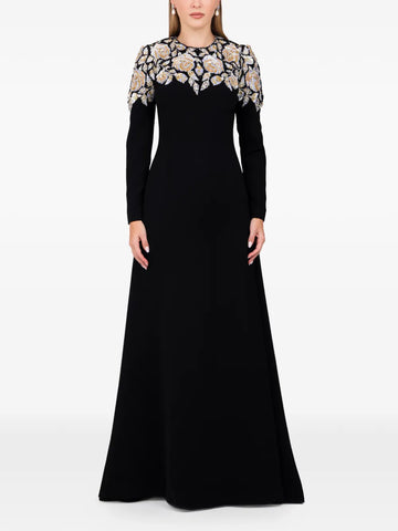 Dina Melwani Embellished Maxi Gown