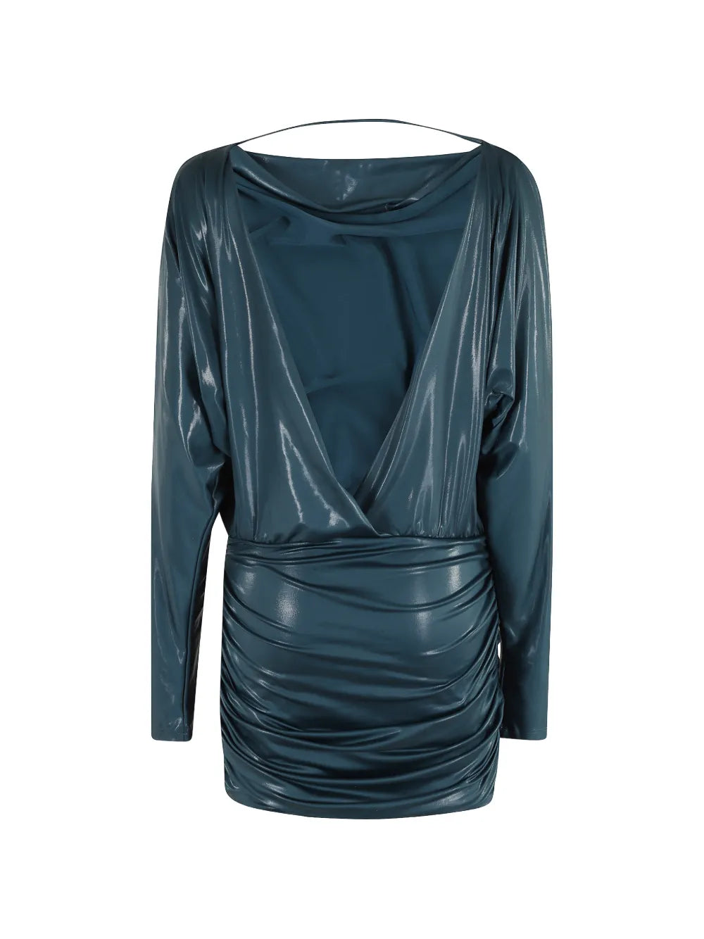 The Andamane Long Sleeved Draped Mini Dress