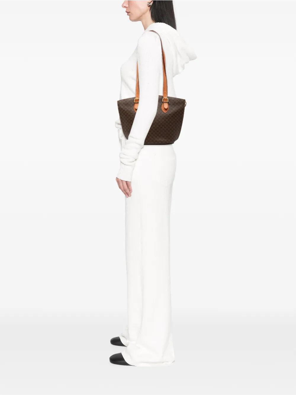 Celine Pre Owned 1999 Macadam Coated Canvas Shoulder Bag