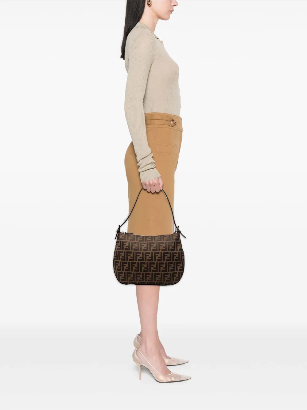 Fendi Pre Owned 2000 2010 Zucca Canvas Shoulder Bag
