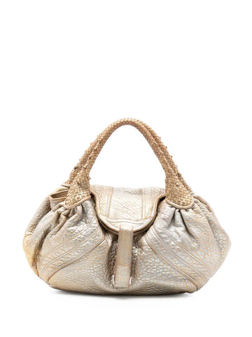 Fendi Pre Owned 2000 2010 Bimetal Nappa Spy Hobo Bag