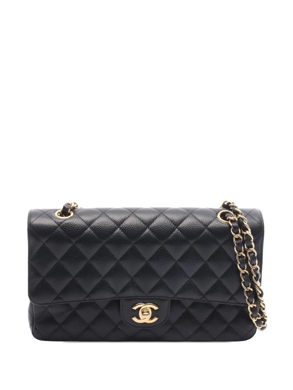 Chanel Pre Owned 2018 Medium Classic Caviar Double Flap Shoulder Bag