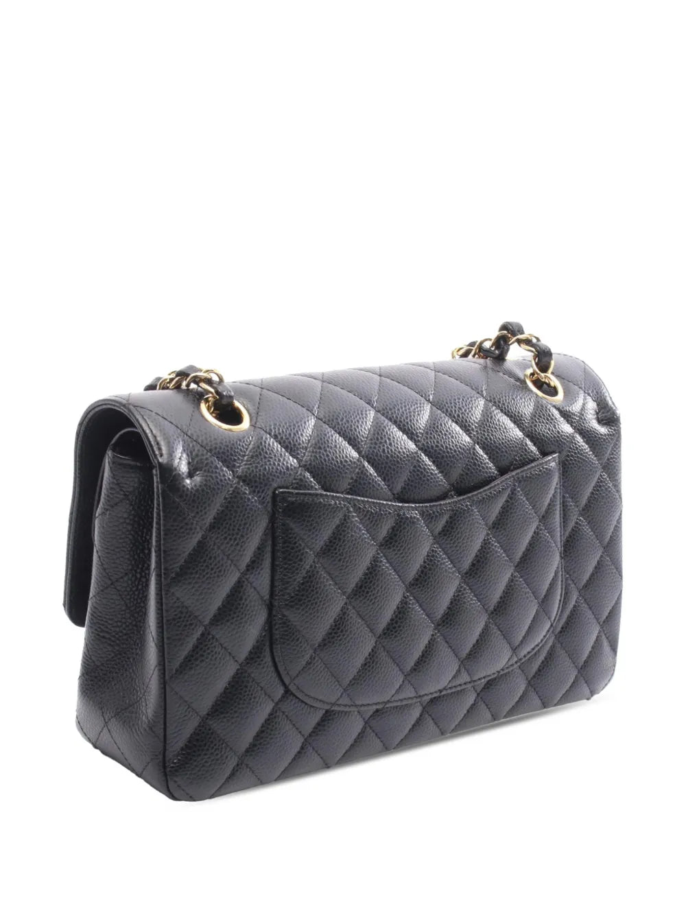 Chanel Pre Owned 2018 Medium Classic Caviar Double Flap Shoulder Bag