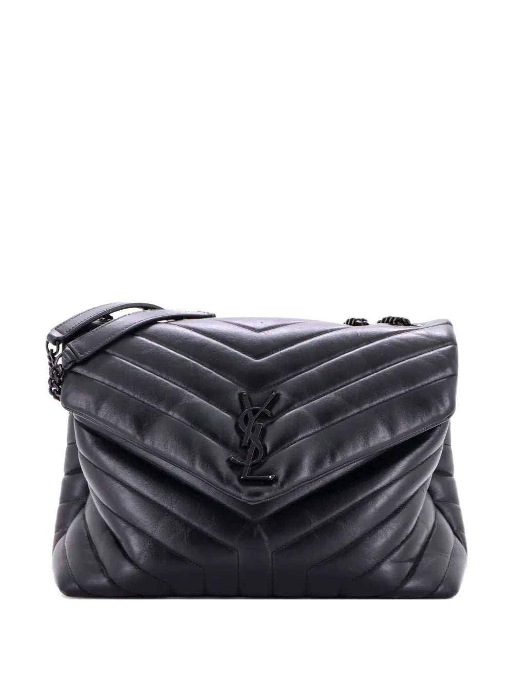 Saint Laurent Pre Owned Loulou Matelasse Chevron Leather Medium Shoulder Bag