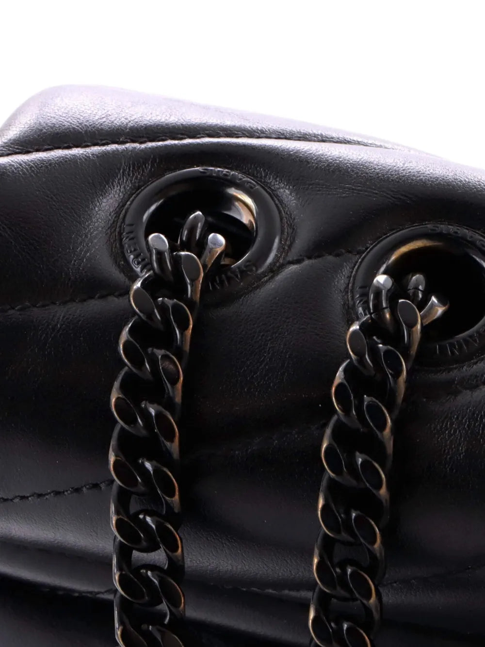 Saint Laurent Pre Owned Loulou Matelasse Chevron Leather Medium Shoulder Bag
