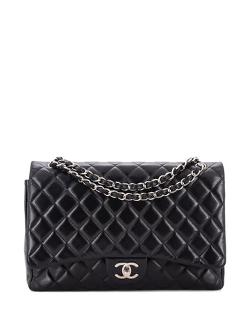 Chanel Pre Owned Classic Double Flap Bag Quilted Lambskin Maxi Shoulder Bag