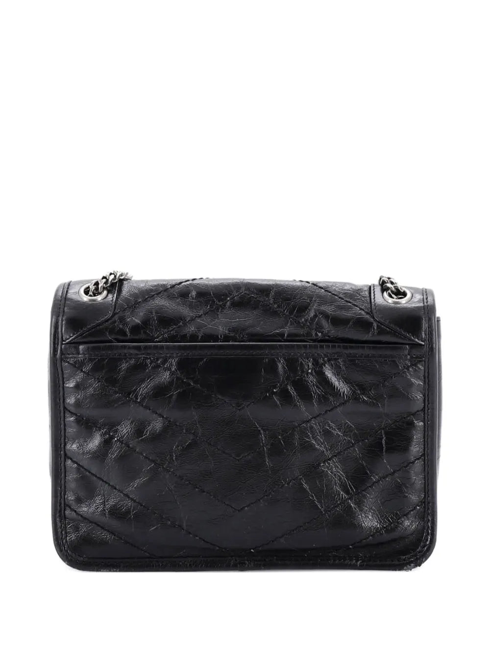 Saint Laurent Pre Owned Niki Chain Flap Bag Matelasse Chevron Leather Baby Shoulder Bag