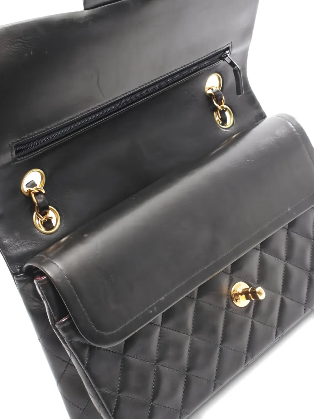 Chanel Pre Owned 1991 1994 Double Flap Quilted Chain Strap Shoulder Bag