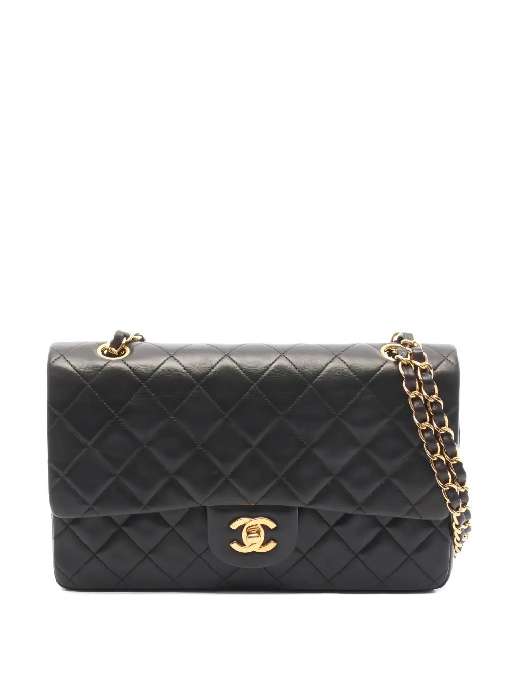 Chanel Pre Owned 1991 1994 Double Flap Quilted Chain Strap Shoulder Bag
