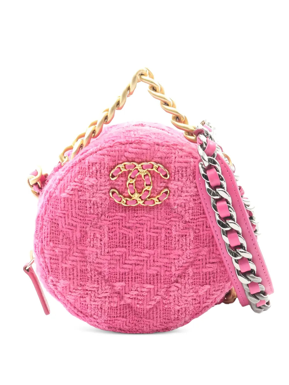 Chanel Pre Owned 2019 Chain Strap Tweed Mini Bag