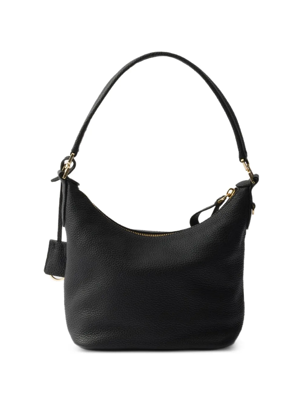 Prada Logo Plaque Leather Shoulder Bag