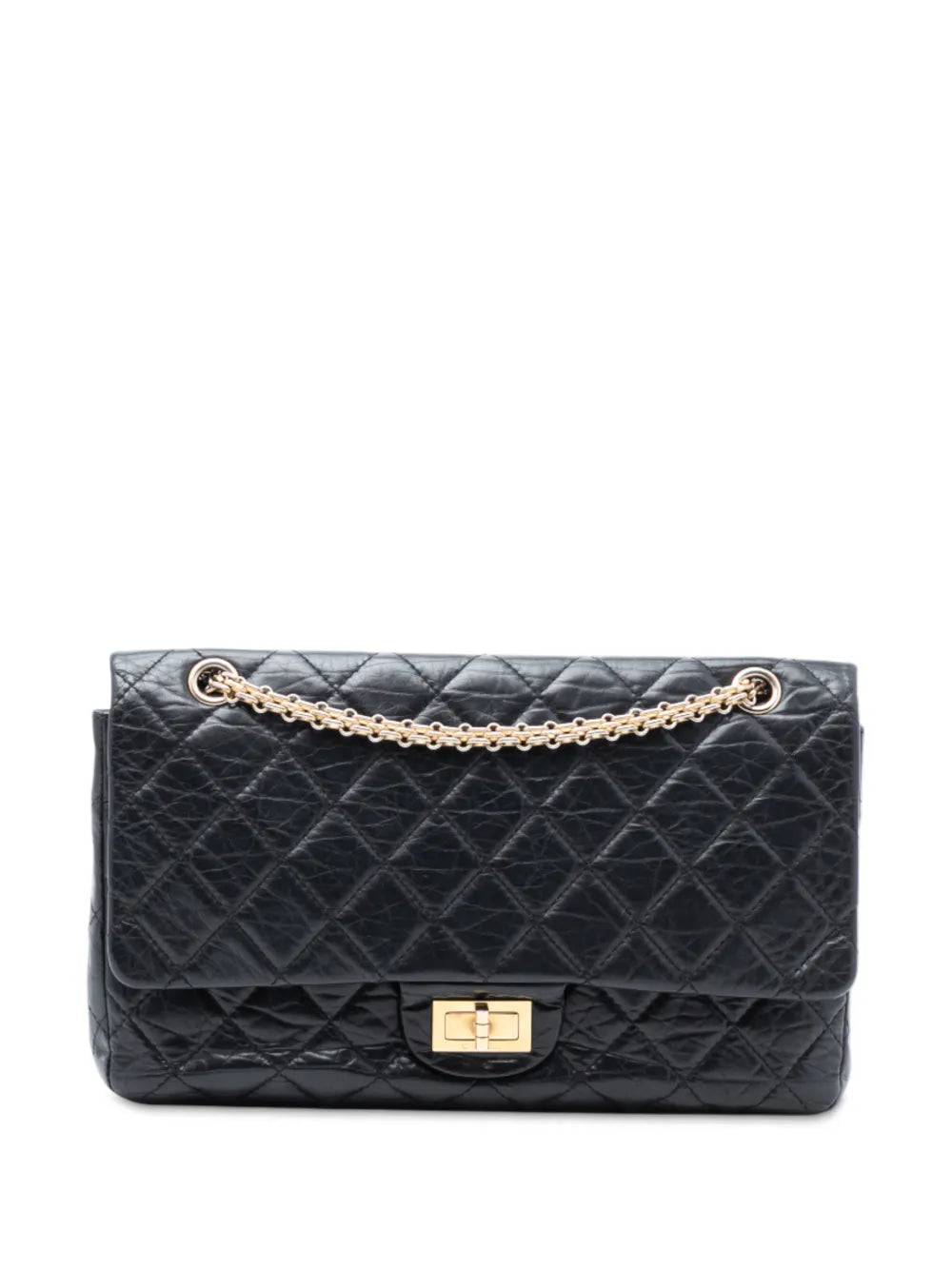 Chanel Pre Owned 2009 2010 Reissue 255 Aged Calfskin Double Flap 226 Shoulder Bag