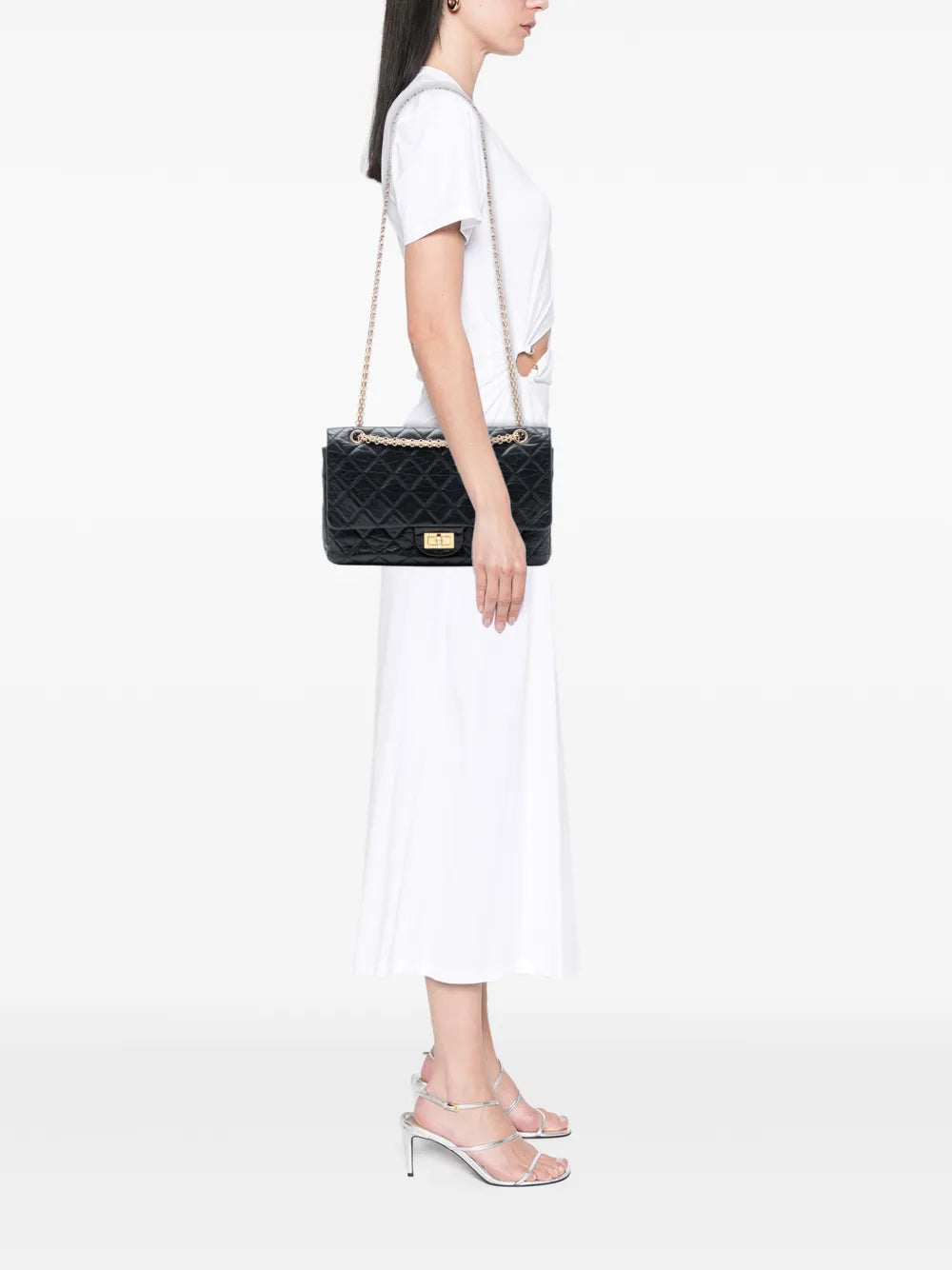 Chanel Pre Owned 2009 2010 Reissue 255 Aged Calfskin Double Flap 226 Shoulder Bag