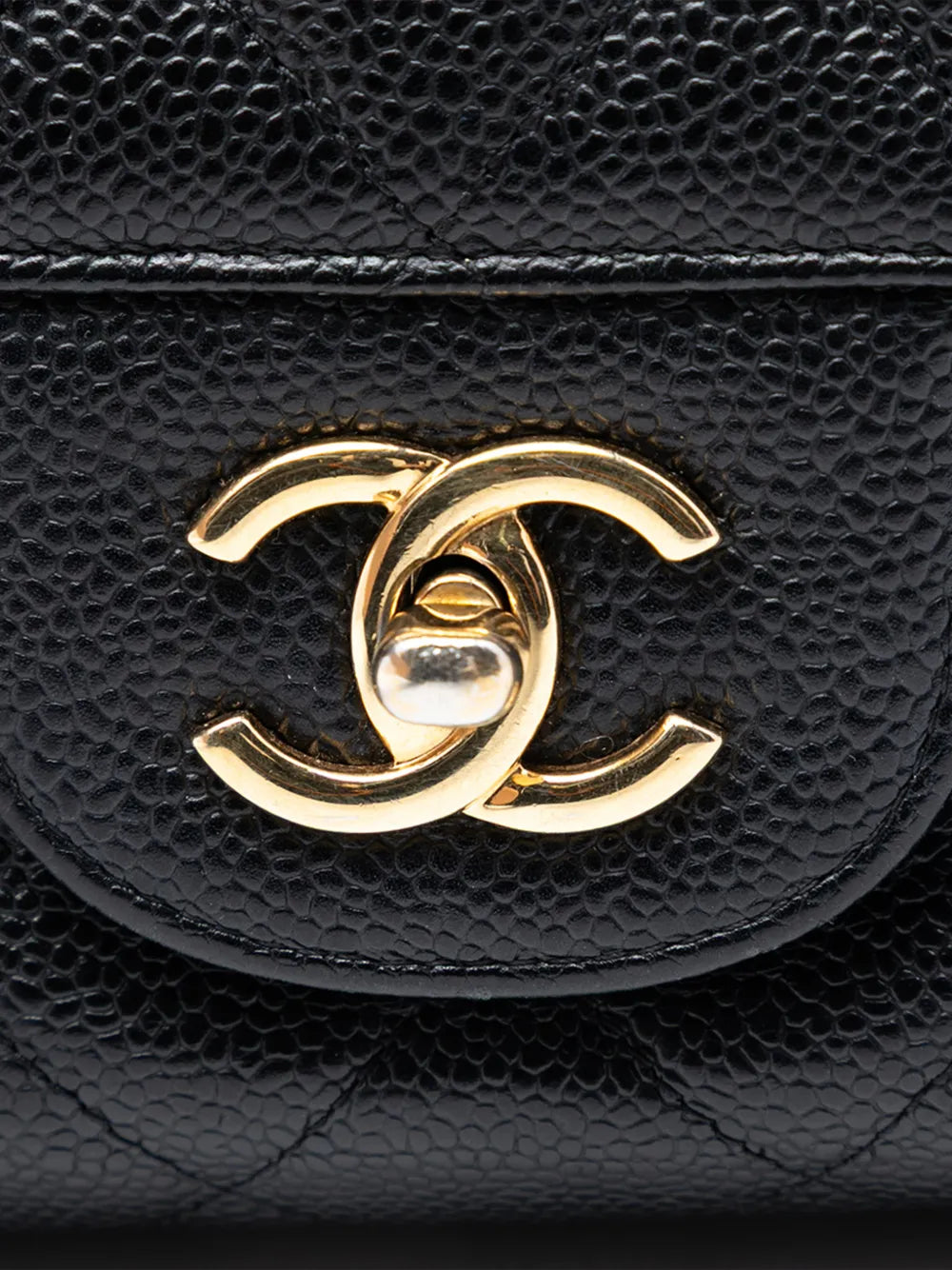 Chanel Pre Owned 2010 2011 Jumbo Classic Caviar Double Flap Shoulder Bag