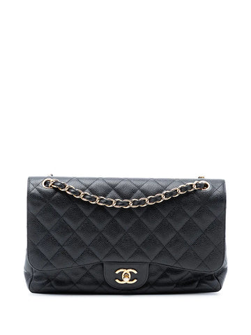 Chanel Pre Owned 2010 2011 Jumbo Classic Caviar Double Flap Shoulder Bag