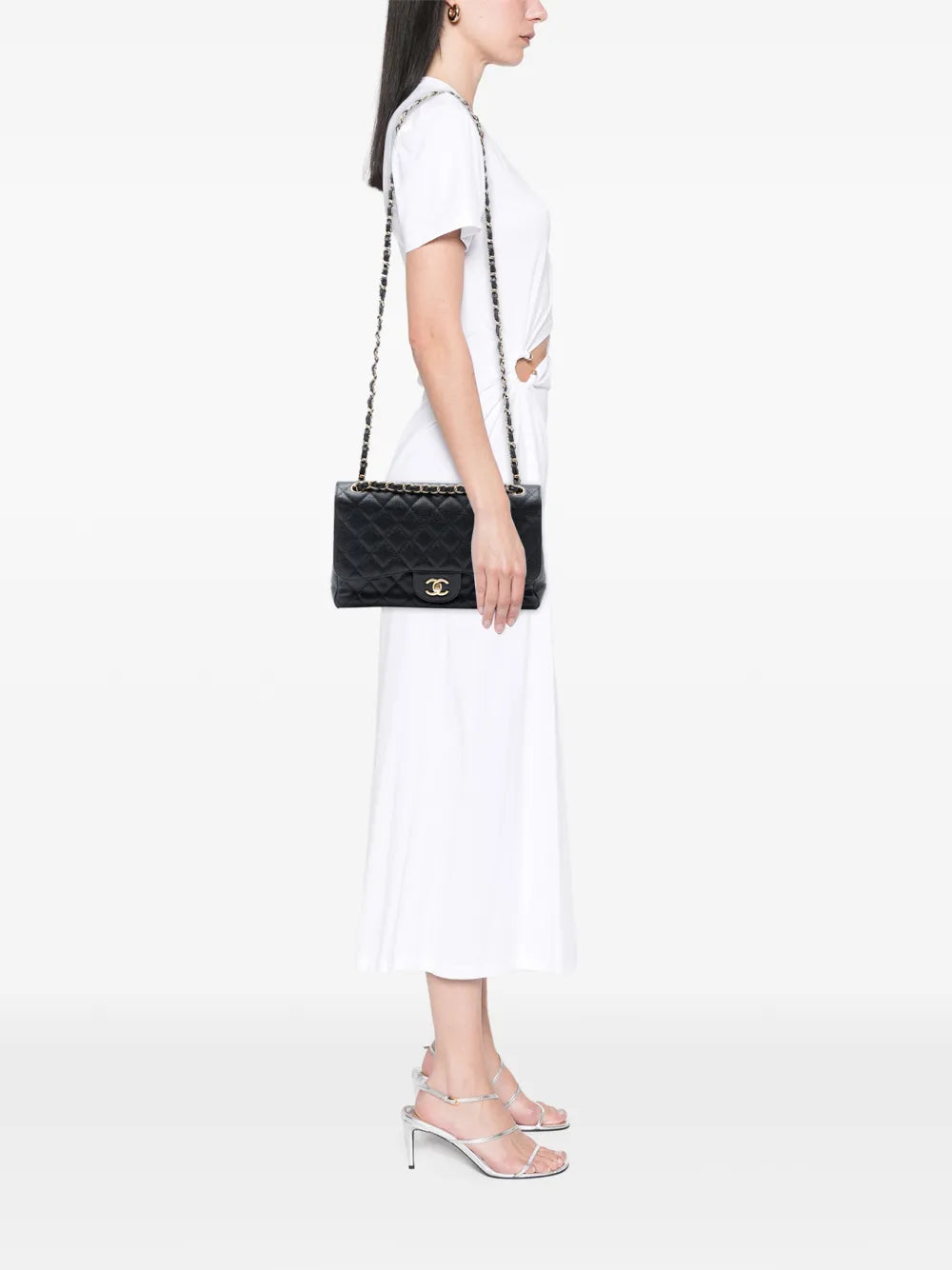 Chanel Pre Owned 2010 2011 Jumbo Classic Caviar Double Flap Shoulder Bag