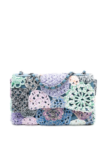 Chanel Pre Owned 2015 2016 Small Crochet Cotton Paris Seoul Crochet Work Flap Shoulder Bag